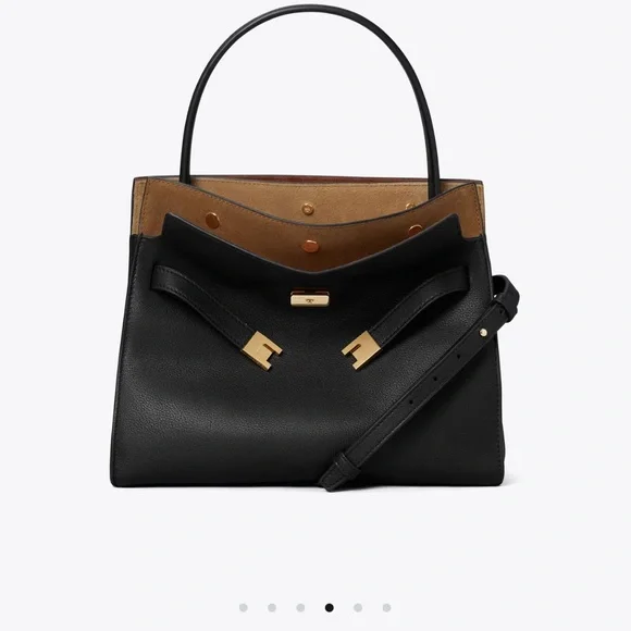 Tory Burch Lee Radziwill Small Elegant Black Handbag 👜 NWT - Picture 5 of 11